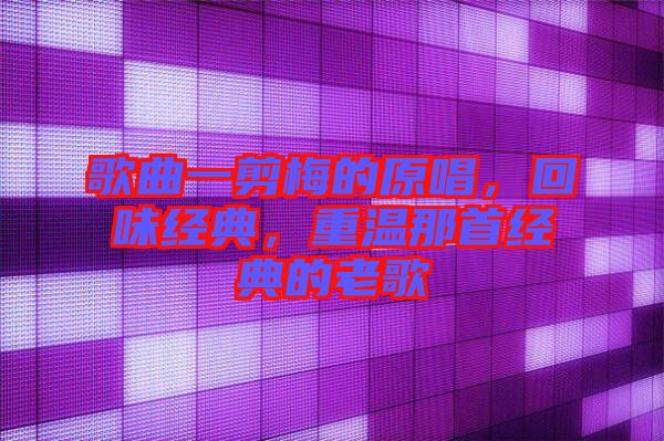 歌曲一剪梅的原唱，回味經(jīng)典，重溫那首經(jīng)典的老歌