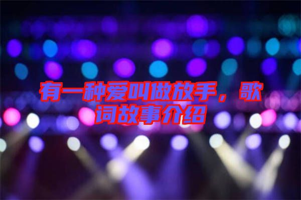 有一種愛叫做放手，歌詞故事介紹