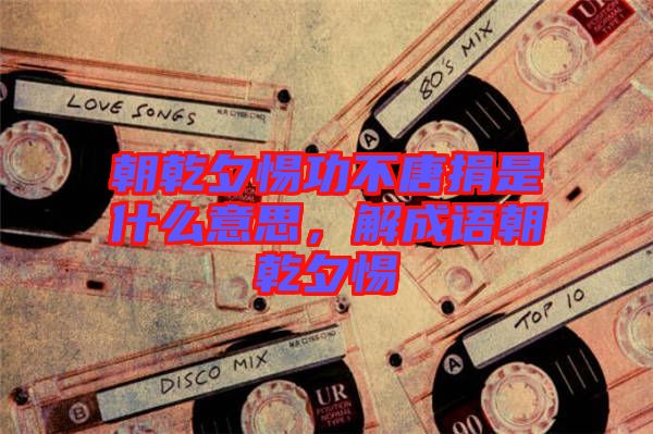 朝乾夕惕功不唐捐是什么意思，解成語朝乾夕惕