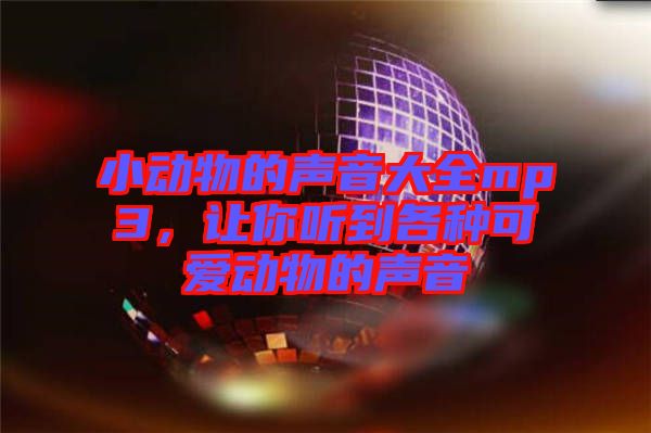 小動物的聲音大全mp3，讓你聽到各種可愛動物的聲音