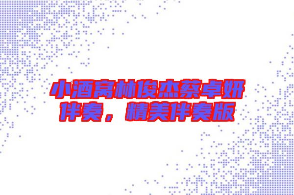 小酒窩林俊杰蔡卓妍伴奏，精美伴奏版