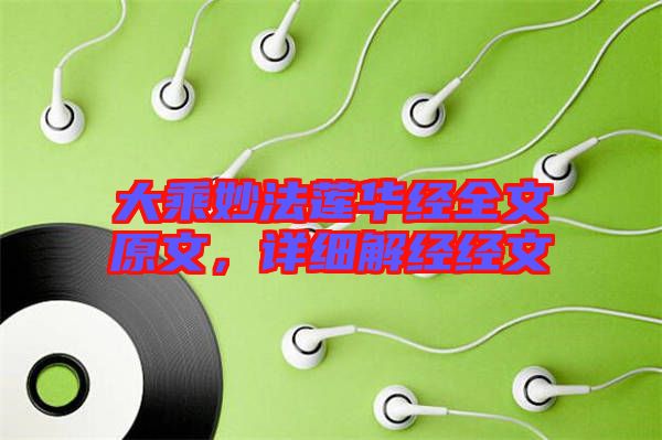 大乘妙法蓮華經(jīng)全文原文，詳細解經(jīng)經(jīng)文
