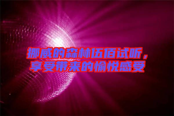 挪威的森林伍佰試聽(tīng)，享受帶來(lái)的愉悅感受