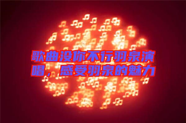 歌曲沒你不行羽泉演唱，感受羽泉的魅力