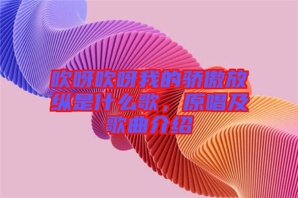 吹呀吹呀我的驕傲放縱是什么歌，原唱及歌曲介紹