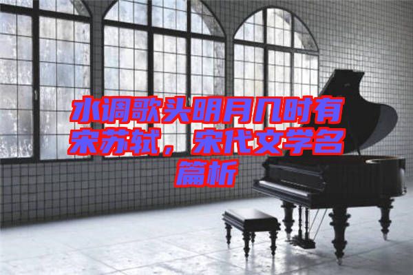 水調(diào)歌頭明月幾時(shí)有宋蘇軾，宋代文學(xué)名篇析