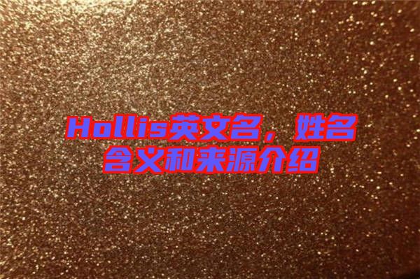 Hollis英文名，姓名含義和來源介紹