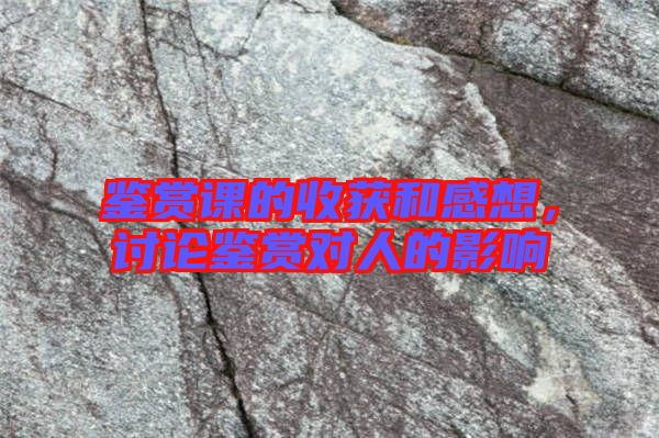 鑒賞課的收獲和感想，討論鑒賞對(duì)人的影響