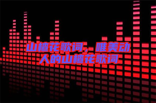 山楂花歌詞，唯美動人的山楂花歌詞