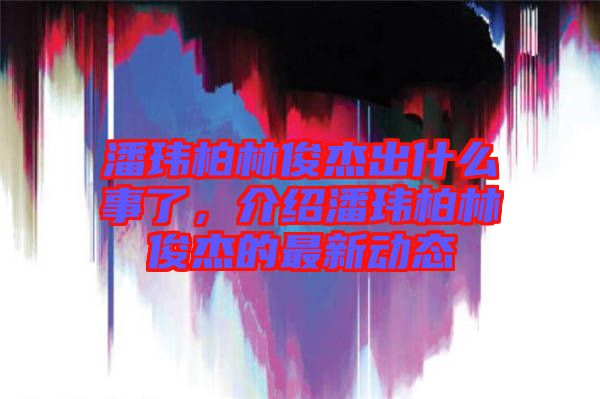 潘瑋柏林俊杰出什么事了，介紹潘瑋柏林俊杰的最新動態(tài)