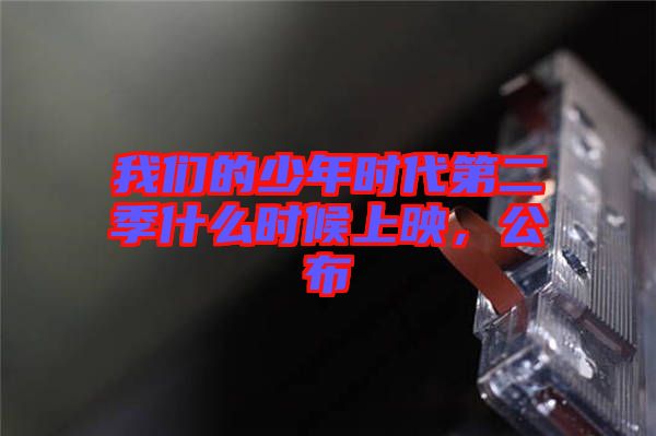 我們的少年時(shí)代第二季什么時(shí)候上映，公布