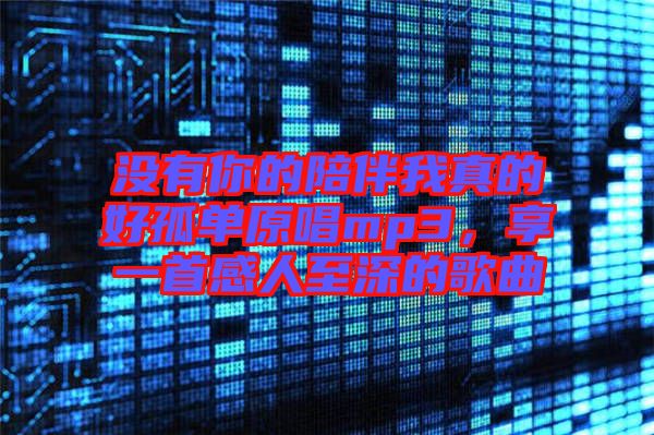 沒有你的陪伴我真的好孤單原唱mp3，享一首感人至深的歌曲