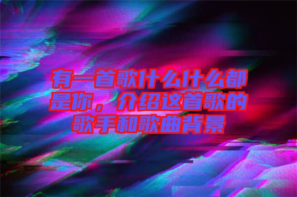 有一首歌什么什么都是你，介紹這首歌的歌手和歌曲背景
