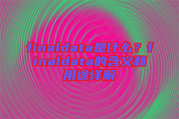 finaldata是什么？finaldata的含義和用途詳解