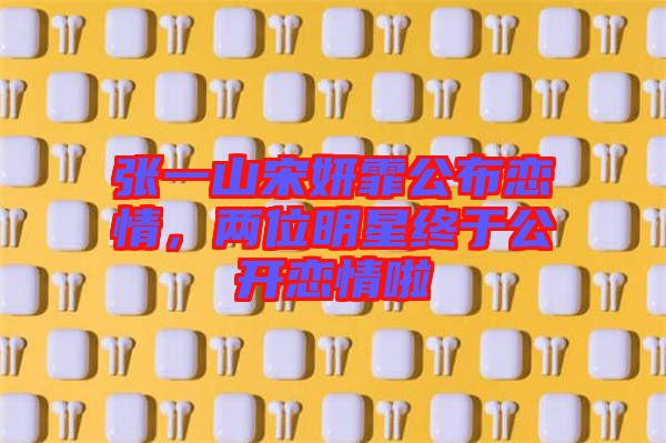 張一山宋妍霏公布戀情，兩位明星終于公開(kāi)戀情啦