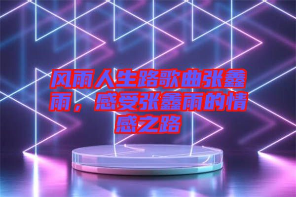 風(fēng)雨人生路歌曲張?chǎng)斡?，感受張?chǎng)斡甑那楦兄? width=