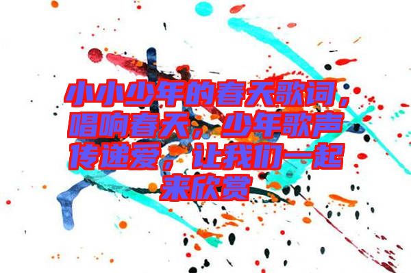 小小少年的春天歌詞，唱響春天，少年歌聲傳遞愛(ài)，讓我們一起來(lái)欣賞