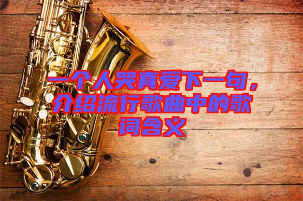 一個人哭真愛下一句，介紹流行歌曲中的歌詞含義