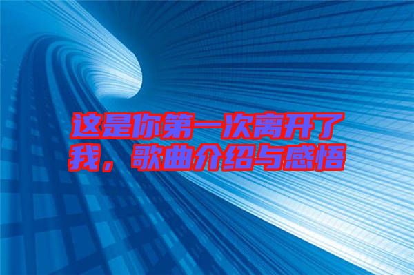 這是你第一次離開了我，歌曲介紹與感悟