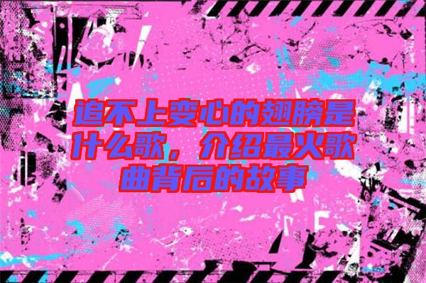 追不上變心的翅膀是什么歌，介紹最火歌曲背后的故事