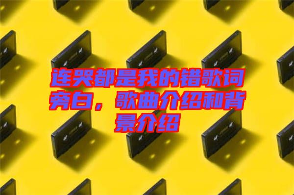 連哭都是我的錯歌詞旁白，歌曲介紹和背景介紹