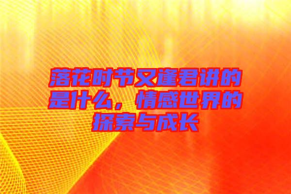落花時(shí)節(jié)又逢君講的是什么，情感世界的探索與成長(zhǎng)