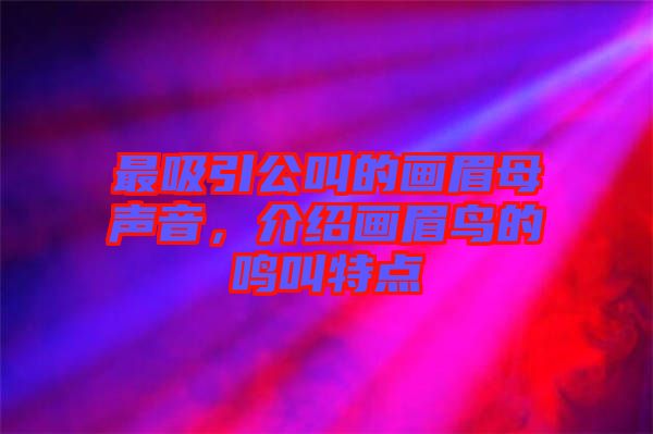 最吸引公叫的畫眉母聲音，介紹畫眉鳥的鳴叫特點(diǎn)