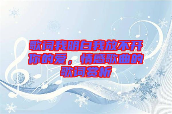 歌詞我明白我放不開你的愛，情感歌曲的歌詞賞析