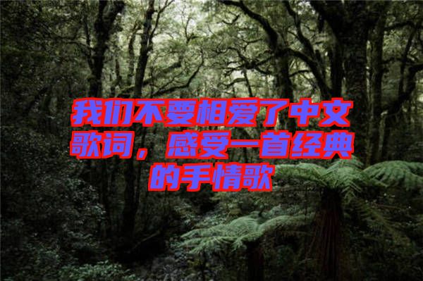 我們不要相愛(ài)了中文歌詞，感受一首經(jīng)典的手情歌