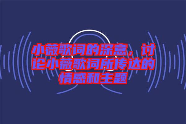 小薇歌詞的深意，討論小薇歌詞所傳達的情感和主題