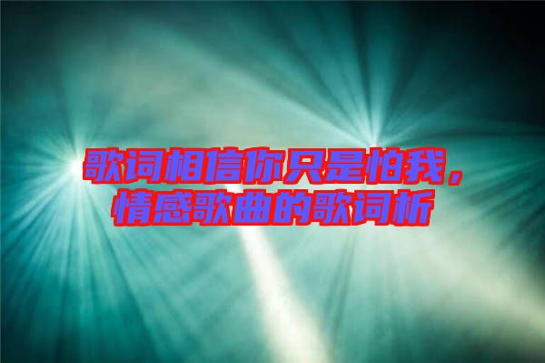 歌詞相信你只是怕我，情感歌曲的歌詞析