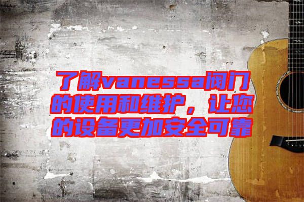 了解vanessa閥門的使用和維護，讓您的設(shè)備更加安全可靠