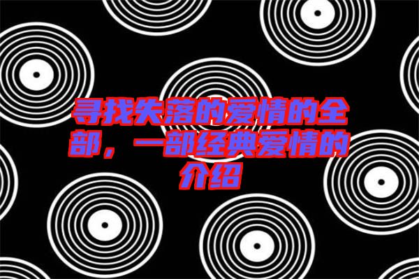 尋找失落的愛情的全部，一部經典愛情的介紹