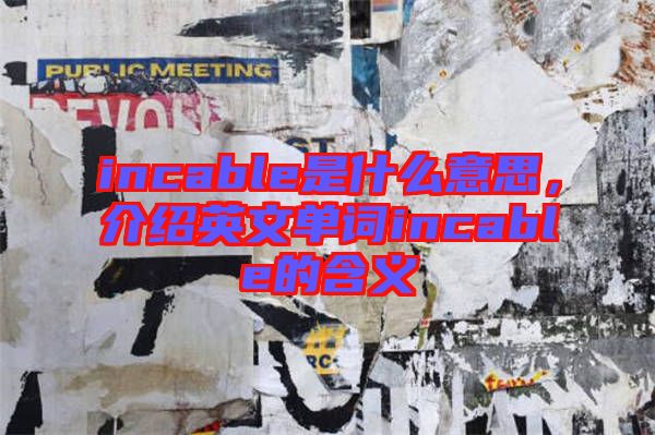 incable是什么意思，介紹英文單詞incable的含義