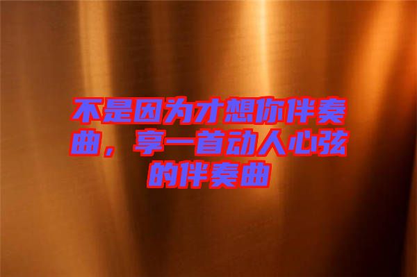 不是因?yàn)椴畔肽惆樽嗲?，享一首?dòng)人心弦的伴奏曲