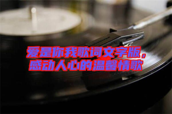 愛(ài)是你我歌詞文字版，感動(dòng)人心的溫馨情歌