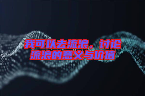 我可以去流浪，討論流浪的意義與價(jià)值