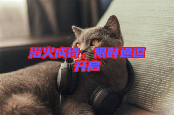 浴火成詩，限時通道開啟