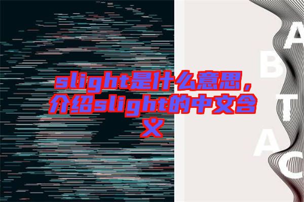 slight是什么意思，介紹slight的中文含義