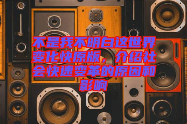 不是我不明白這世界變化快原版，介紹社會快速變革的原因和影響