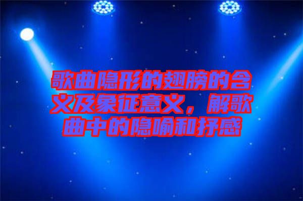 歌曲隱形的翅膀的含義及象征意義，解歌曲中的隱喻和抒感