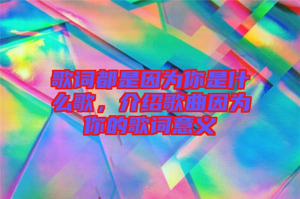 歌詞都是因為你是什么歌，介紹歌曲因為你的歌詞意義