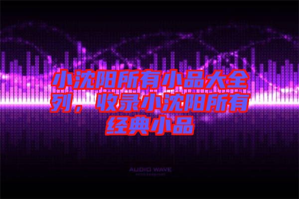 小沈陽所有小品大全列，收錄小沈陽所有經(jīng)典小品