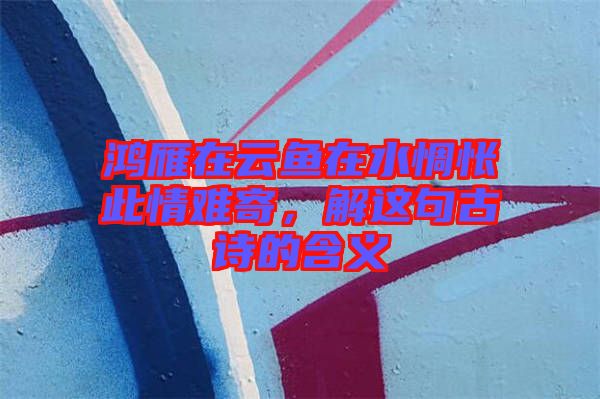 鴻雁在云魚(yú)在水惆悵此情難寄，解這句古詩(shī)的含義