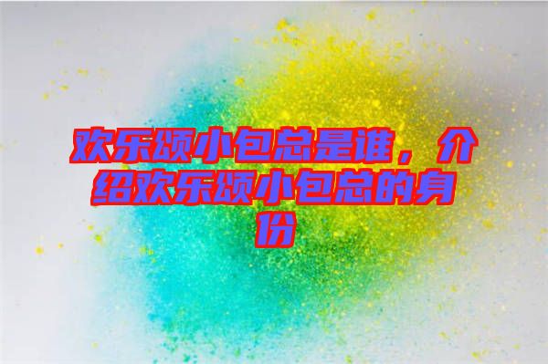 歡樂頌小包總是誰，介紹歡樂頌小包總的身份