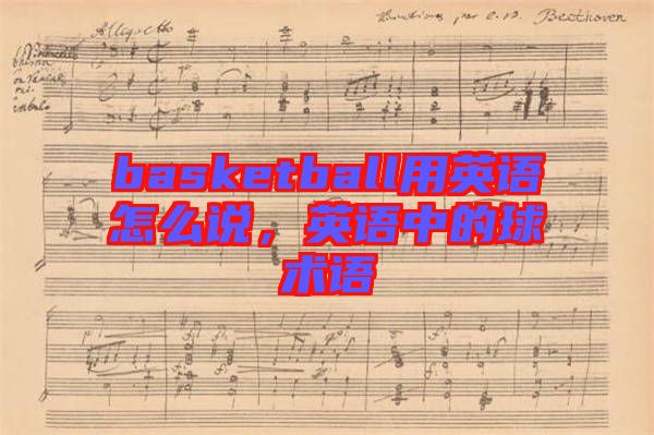 basketball用英語怎么說，英語中的球術(shù)語