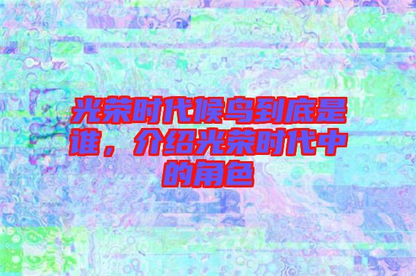 光榮時(shí)代候鳥到底是誰，介紹光榮時(shí)代中的角色