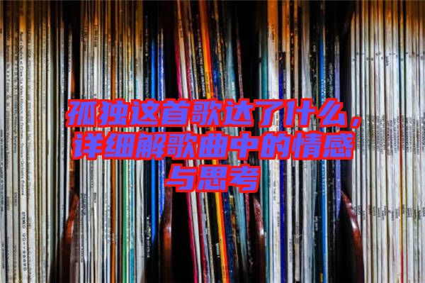 孤獨這首歌達了什么，詳細解歌曲中的情感與思考