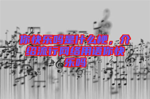 你快樂嗎是什么梗，介紹流行網(wǎng)絡(luò)用語你快樂嗎