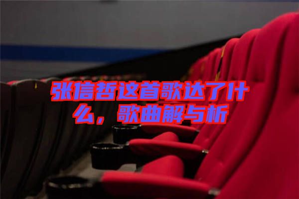 張信哲這首歌達了什么，歌曲解與析